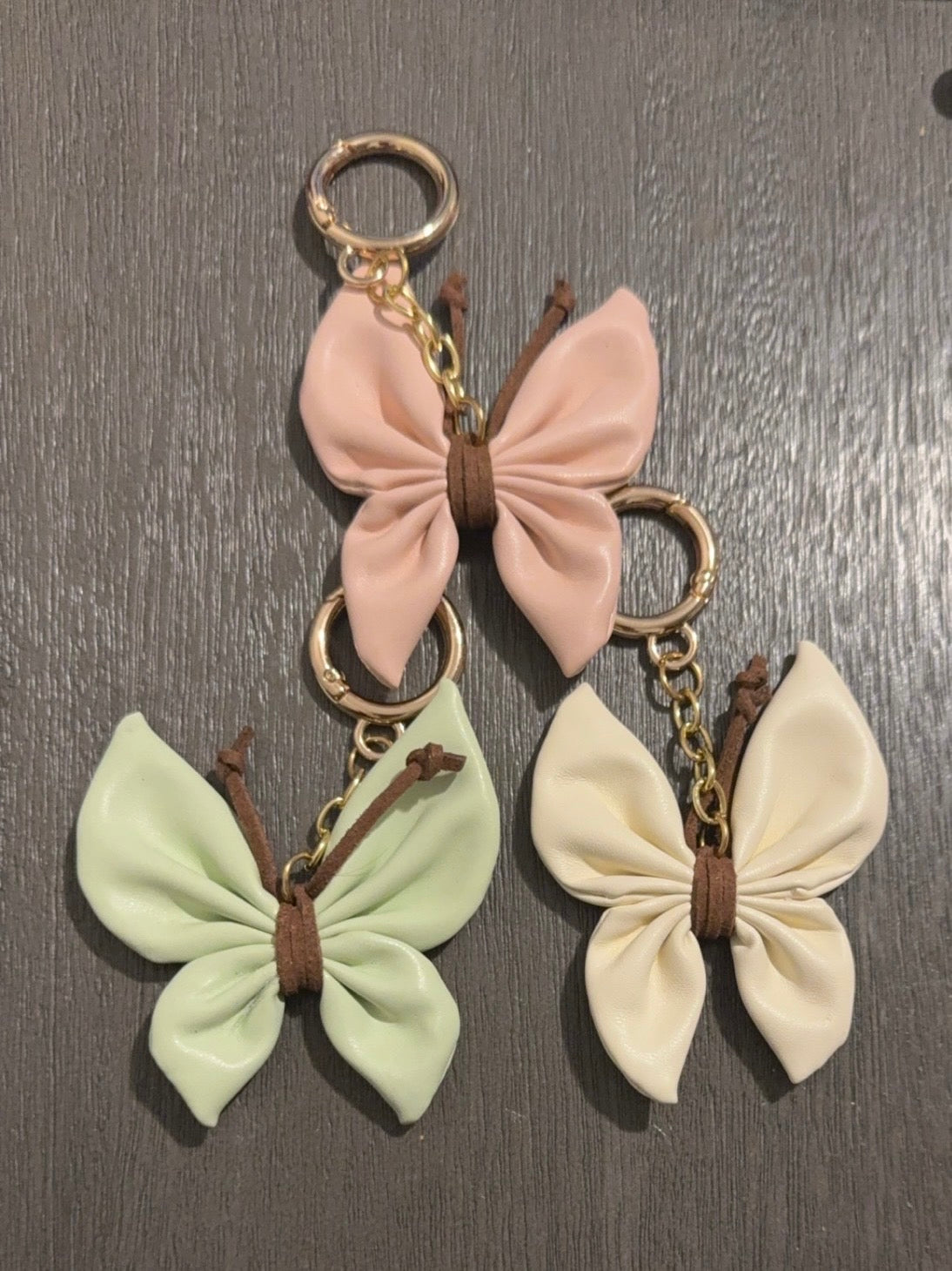 Leather butterfly Keychain